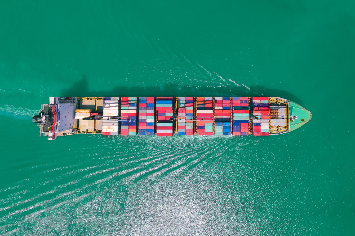 Cargo ship transport containers across the water
